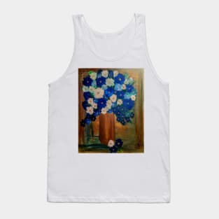 Some abstract mixed flowers in a metallic vase Tank Top